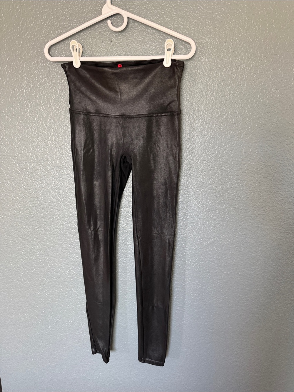 SPANX High-Waist Faux Leather Leggings - Black